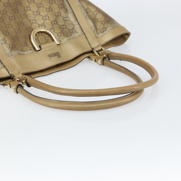 GUCCI GG Crystal Abbey Tote Bag Gold 211982 Auth 160848