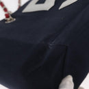 CHANEL Chain Tote Bag No5 Canvas Navy Silver CC Auth 160849-15
