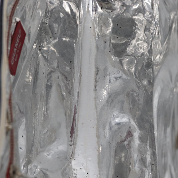 CHANEL Chain Tote Bag No5 Canvas Navy Silver CC Auth 160849