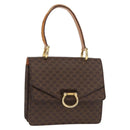CELINE Macadam Canvas Hand Bag PVC Leather Brown Gold Auth 160851-1