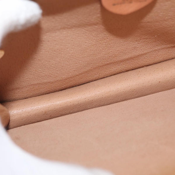 CELINE Macadam Canvas Hand Bag PVC Leather Brown Gold Auth 160851