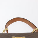 CELINE Macadam Canvas Hand Bag PVC Leather Brown Gold Auth 160851-8