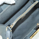 FENDI To joule Hand Bag Leather 2way Gray Gold Auth 160854-11