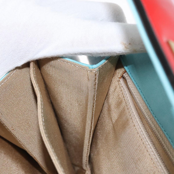 CHANEL Chain Matelasse 2.55 Shoulder Bag Patent Multicolor Gold CC Auth 160855