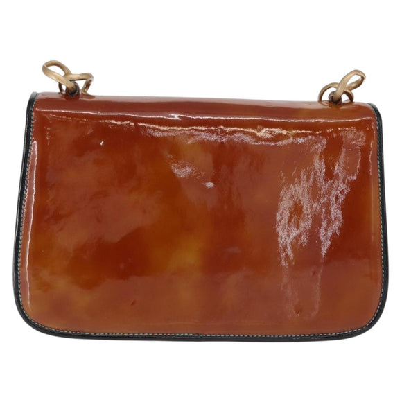 CHANEL Chain Matelasse 2.55 Shoulder Bag Patent Multicolor Gold CC Auth 160855