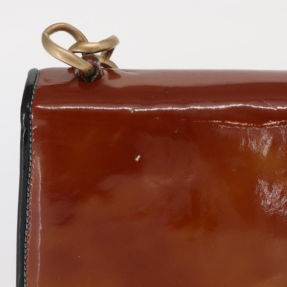 CHANEL Chain Matelasse 2.55 Shoulder Bag Patent Multicolor Gold CC Auth 160855