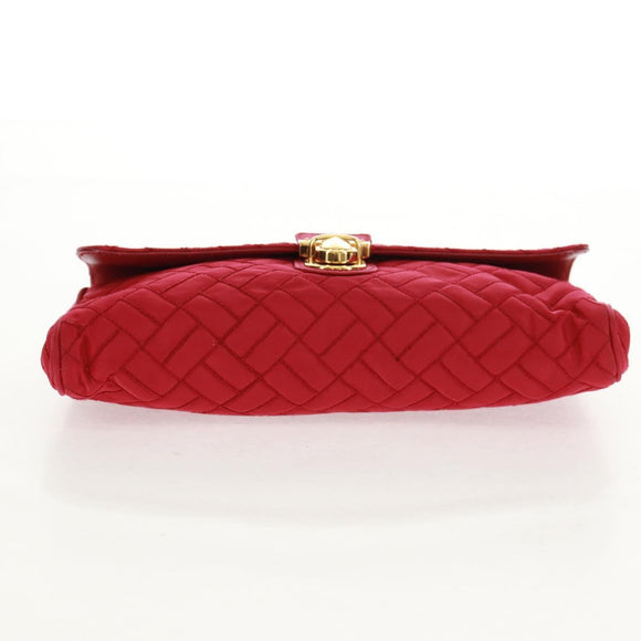 PRADA Chain Shoulder Bag Nylon Pink Gold Auth 160856V