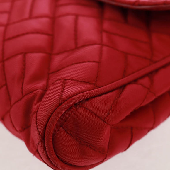 PRADA Chain Shoulder Bag Nylon Pink Gold Auth 160856V