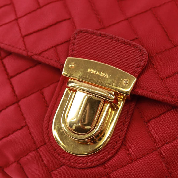 PRADA Chain Shoulder Bag Nylon Pink Gold Auth 160856V