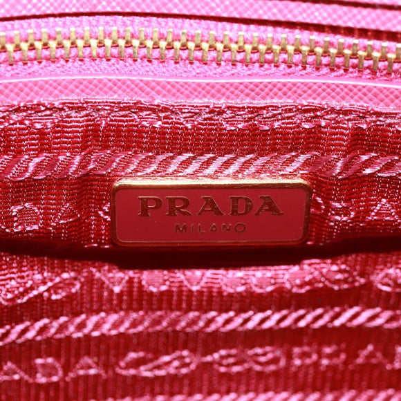 PRADA Chain Shoulder Bag Nylon Pink Gold Auth 160856V