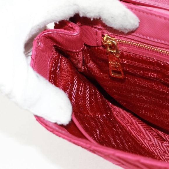 PRADA Chain Shoulder Bag Nylon Pink Gold Auth 160856V