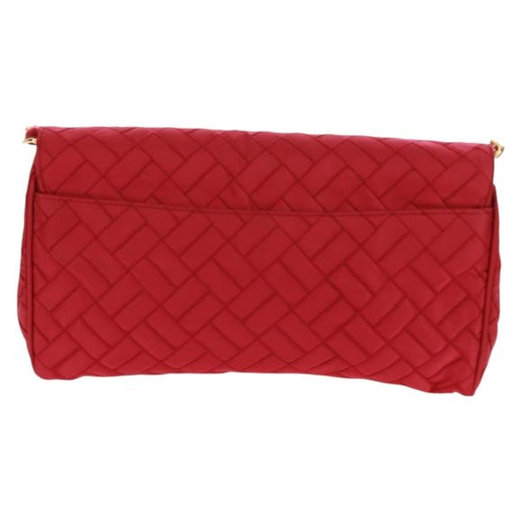 PRADA Chain Shoulder Bag Nylon Pink Gold Auth 160856V