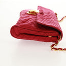 PRADA Chain Shoulder Bag Nylon Pink Gold Auth 160856V-4