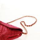 PRADA Chain Shoulder Bag Nylon Pink Gold Auth 160856V-14