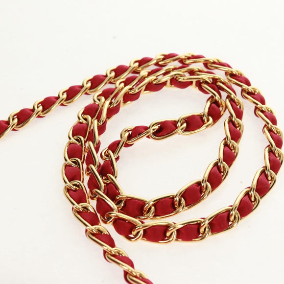 PRADA Chain Shoulder Bag Nylon Pink Gold Auth 160856V