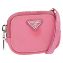 PRADA Pouch Nylon Pink Silver Auth 160860-1