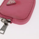 PRADA Pouch Nylon Pink Silver Auth 160860-9