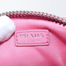 PRADA Pouch Nylon Pink Silver Auth 160860-18