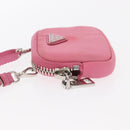 PRADA Pouch Nylon Pink Silver Auth 160860-4