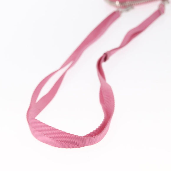 PRADA Pouch Nylon Pink Silver Auth 160860