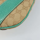 GUCCI GG Canvas Shoulder Bag Beige Silver 124357 Auth 160861V-9