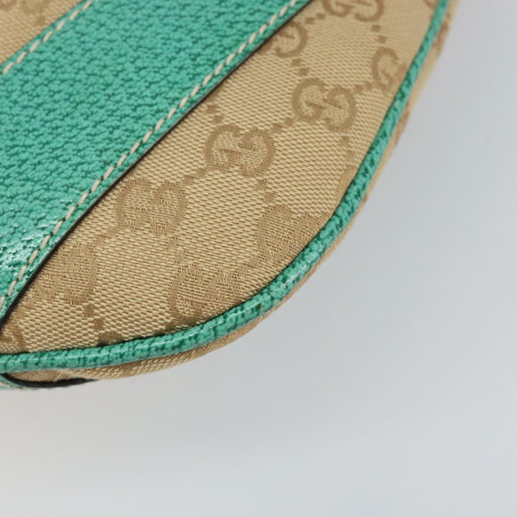 GUCCI GG Canvas Shoulder Bag Beige Silver 124357 Auth 160861V