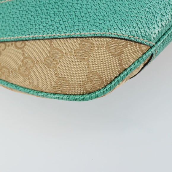 GUCCI GG Canvas Shoulder Bag Beige Silver 124357 Auth 160861