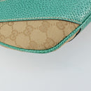 GUCCI GG Canvas Shoulder Bag Beige Silver 124357 Auth 160861V-14