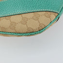 GUCCI GG Canvas Shoulder Bag Beige Silver 124357 Auth 160861-16