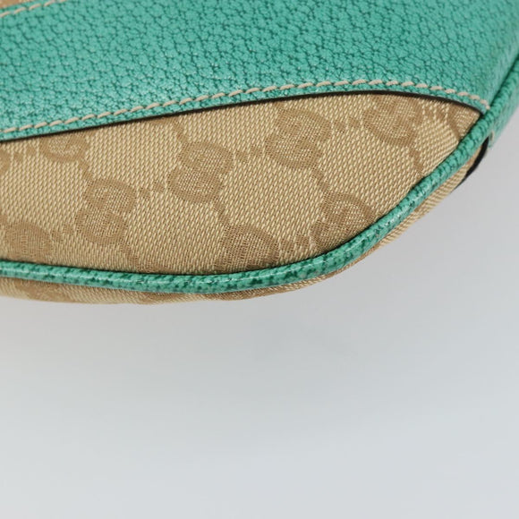GUCCI GG Canvas Shoulder Bag Beige Silver 124357 Auth 160861