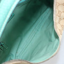 GUCCI GG Canvas Shoulder Bag Beige Silver 124357 Auth 160861V-10