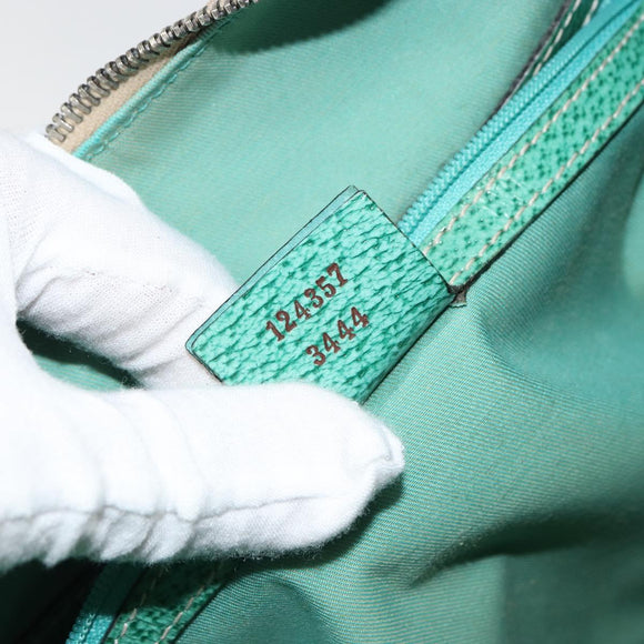 GUCCI GG Canvas Shoulder Bag Beige Silver 124357 Auth 160861