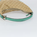 GUCCI GG Canvas Shoulder Bag Beige Silver 124357 Auth 160861V-7