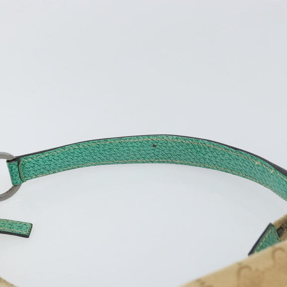 GUCCI GG Canvas Shoulder Bag Beige Silver 124357 Auth 160861