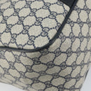 GUCCI GG Supreme Sherry Line Boston Bag PVC Navy Gold 39 02 041 Auth 160862-11