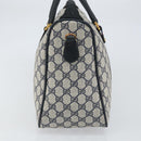 GUCCI GG Supreme Sherry Line Boston Bag PVC Navy Gold 39 02 041 Auth 160862-4