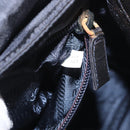 PRADA Hand Bag Nylon Navy Gold Auth 160865-12