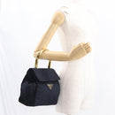 PRADA Hand Bag Nylon Navy Gold Auth 160865-23