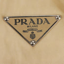 PRADA Chain Shoulder Bag Nylon Beige Silver Auth 160872-18
