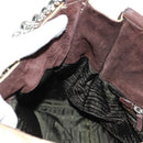 PRADA Chain Shoulder Bag Nylon Beige Silver Auth 160872-20