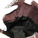 PRADA Chain Shoulder Bag Nylon Beige Silver Auth 160872-21