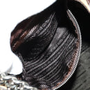 PRADA Chain Shoulder Bag Nylon Beige Silver Auth 160872-23