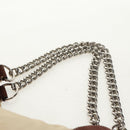 PRADA Chain Shoulder Bag Nylon Beige Silver Auth 160872-14