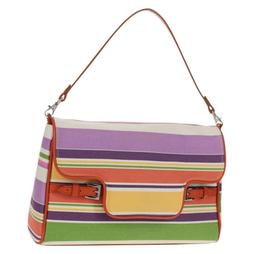 BURBERRY Shoulder Bag Canvas Multicolor Silver Auth 160873V