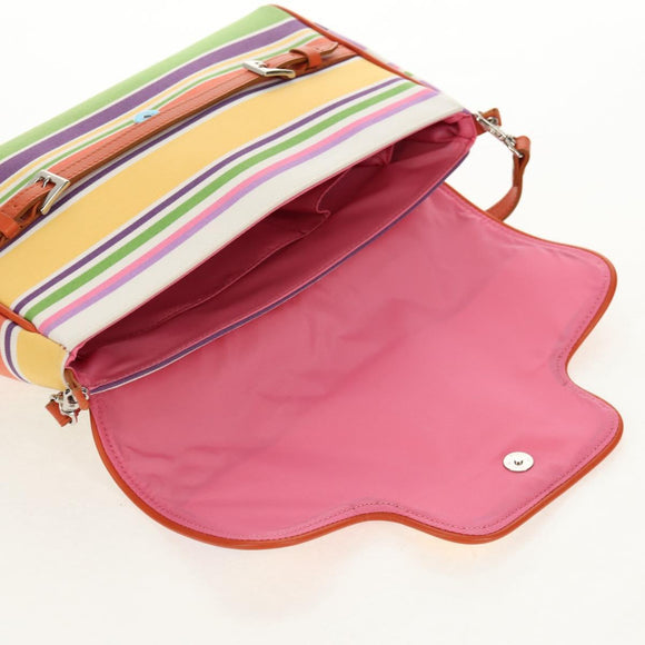 BURBERRY Shoulder Bag Canvas Multicolor Silver Auth 160873V