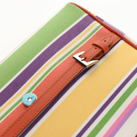 BURBERRY Shoulder Bag Canvas Multicolor Silver Auth 160873V