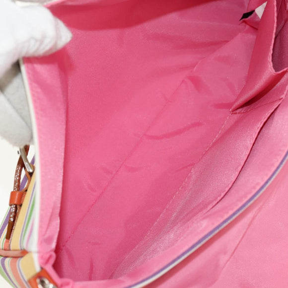 BURBERRY Shoulder Bag Canvas Multicolor Silver Auth 160873V