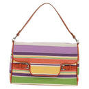 BURBERRY Shoulder Bag Canvas Multicolor Silver Auth 160873V-13