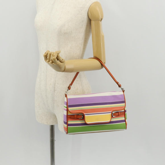 BURBERRY Shoulder Bag Canvas Multicolor Silver Auth 160873V