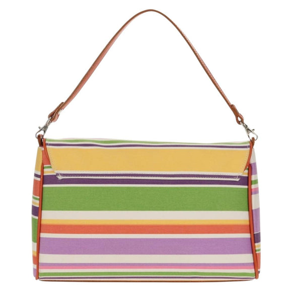 BURBERRY Schoudertas Canvas Veelkleurig Zilver Auth 160873V